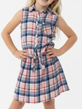 Americana Red White & Navy Plaid Summer Sleeveless Dress C&C California Girls sm